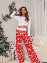 Women Festival Pattern Knit Polyester Pants