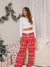 Women Festival Pattern Knit Polyester Pants