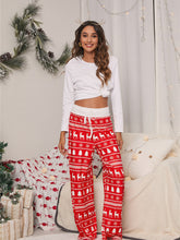 Women Festival Pattern Knit Polyester Pants