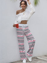 Women Festival Pattern Knit Polyester Pants