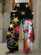 Christmas Gnome Print Wide Leg Pants