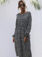 Polka Dot Long Sleeve Button Dress