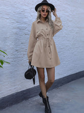 Casual Button-Down Long Sleeve Shirt Dress