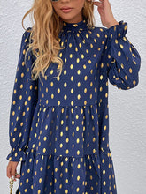 Polka Dot Long Sleeve Tiered Dress