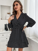 Polka Dot Print Elegant Casual Woven Dress