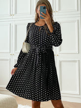 Polka Dot Pleated Casual Midi Dress