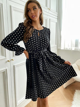 Polka Dot Pleated Casual Midi Dress