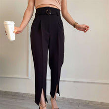 Small feet slit suit pants nine-point pants ladies women's pants commuting trousers