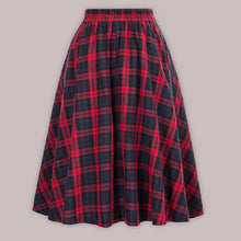 News Button Waist Swing Skirt Plaid Skirt Wool Swing Skirt