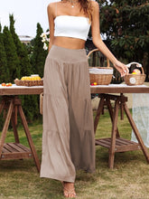 Casual wide-leg cotton and linen high-waist loose trousers for women