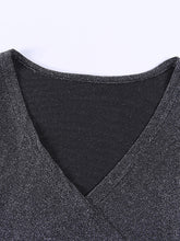 Women's sexy V-neck bright silk slim long-sleeved Bodysuit
