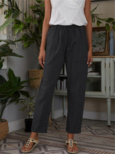 Women's Pocket Elastic Waist Cotton Linen Lounge Pants