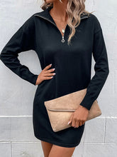 **SEO-Optimized Title:**

Women Fashion Casual Zip-Up Long Sleeve Dress