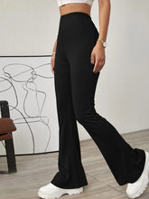 Women's Knitted High Waist Flared Casual Trousers