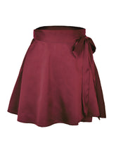 Solid Color Skirt High Waist Fashion One Piece Tie Skirt Chiffon Satin Wrap Skirt