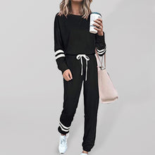 Women's Casual Striped Sleeve Jogger Set