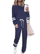 Women's Casual Striped Sleeve Jogger Set