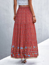 New casual holiday high waist floral long skirt