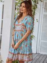 Women Boho Floral V-Neck Summer Dress