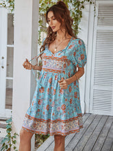 Women Boho Floral V-Neck Summer Dress