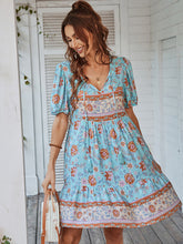 Women Boho Floral V-Neck Summer Dress