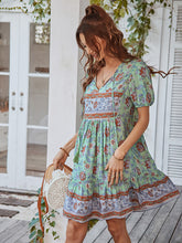 Women Boho Floral V-Neck Summer Dress