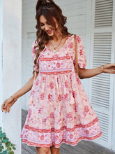 Women Boho Floral V-Neck Summer Dress