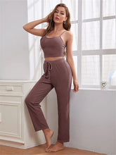 Loungewear Women's Waffle Knit Long Three-Piece Suit