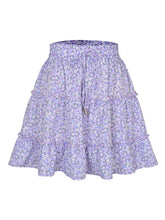 Ladies High Waist Ruffled Floral Printed A-Line Skirt