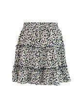 Ladies High Waist Ruffled Floral Printed A-Line Skirt