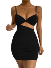 Women's Solid color sexy open waist camisole dress