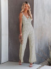 Sexy Temperament Elegant Lace Jumpsuit Mid Waist Casual Pants Smooth Lining