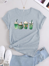 Women Graphic Coffee Print Casual Tee