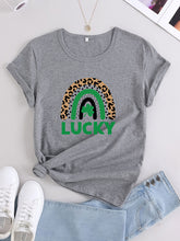 Lucky Rainbow Print Round Neck T-Shirt