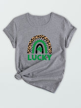 Lucky Rainbow Print Round Neck T-Shirt