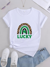 Lucky Rainbow Print Round Neck T-Shirt