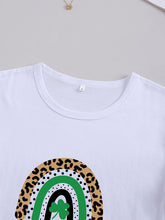 Lucky Rainbow Print Round Neck T-Shirt