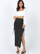 Women's knitted slit slim fit hip skirt