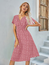 Women's Floral V-Neck Casual Midi Dress