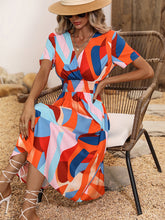 Geometric Print Vacation Midi Dress