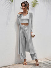 Women's Knitted Casual Fashion Vest + Jacket + Wide-leg Pants Three-piece Set