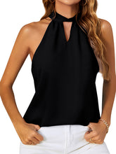 Women's Halter Neck Tie Chiffon Tank Top Sleeveless Top