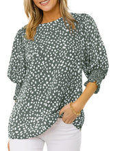 New Short Sleeve Round Neck Loose Printed Chiffon Shirt