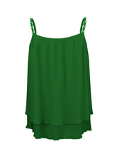 Women's New Chiffon Pleated Pearl Camisole Top