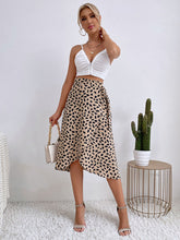 Women's casual all-match temperament polka dot print slit skirt