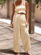 Spring and summer women's clothing, one-neck suspenders, wide-leg pants, fashion suit