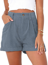 Casual Woven Polyester Summer High Waist Shorts