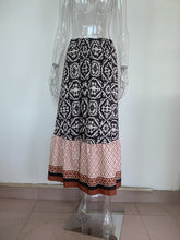 Women's Bohemian Ethnic Style Print Stitching Swing Skirt