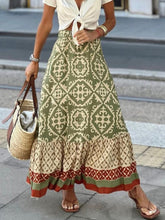 Women's Bohemian Ethnic Style Print Stitching Swing Skirt