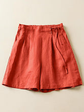 Women's Woven Cotton Linen Baggy Shorts